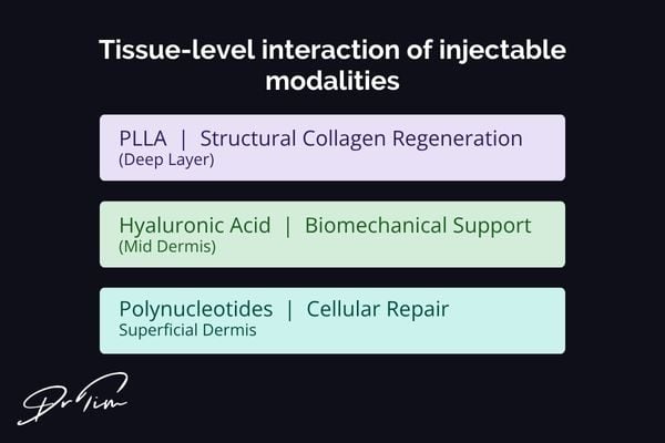 Tissue-level interaction of injectable modalities